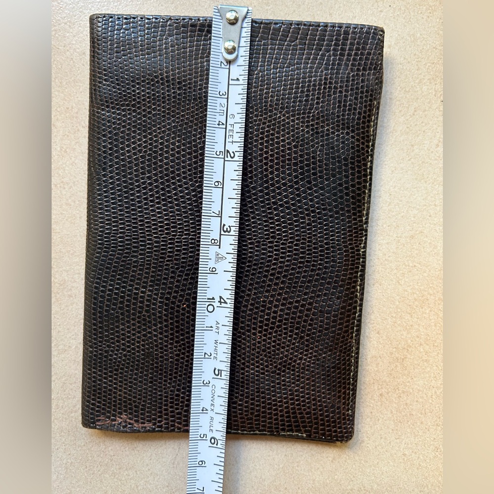 Lizard Brown Leather Men Rectangular Bifold Walle… - image 4